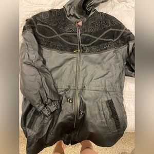 GIII leather jacket with design